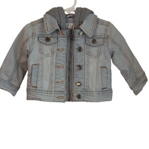 Urban Republic Baby Denim Jacket Hooded Light Wash Size 6/9M Infant EUC